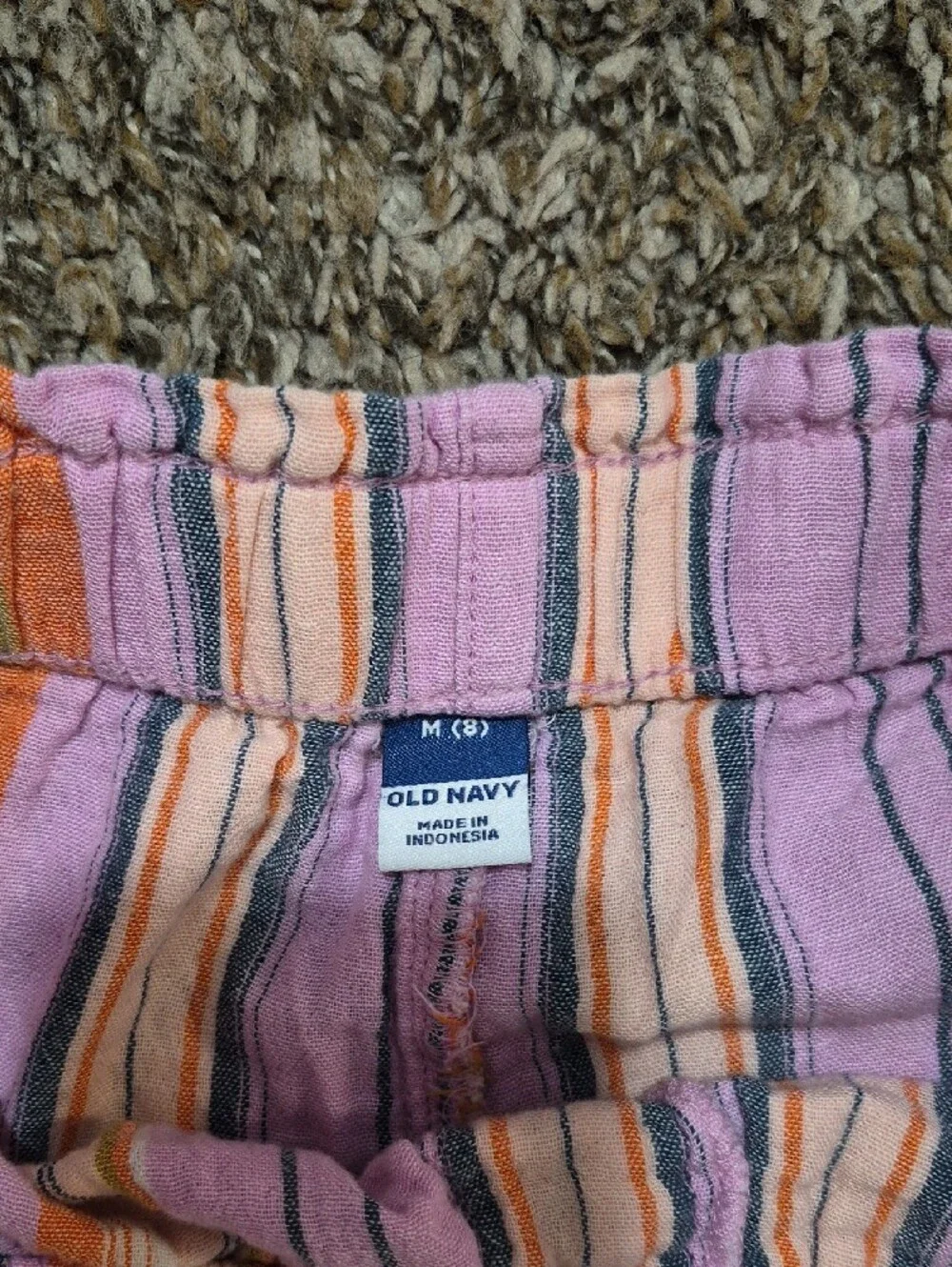 Girls Shorts Bundle - White, Light Blue & Pink Orange Stripe